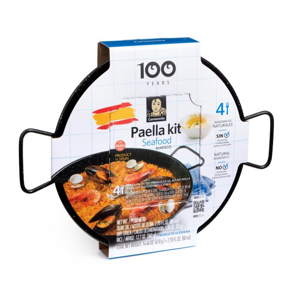 Kit para preparar Paella.- Incluye Arroz, Caldo, Aceite y Paellera